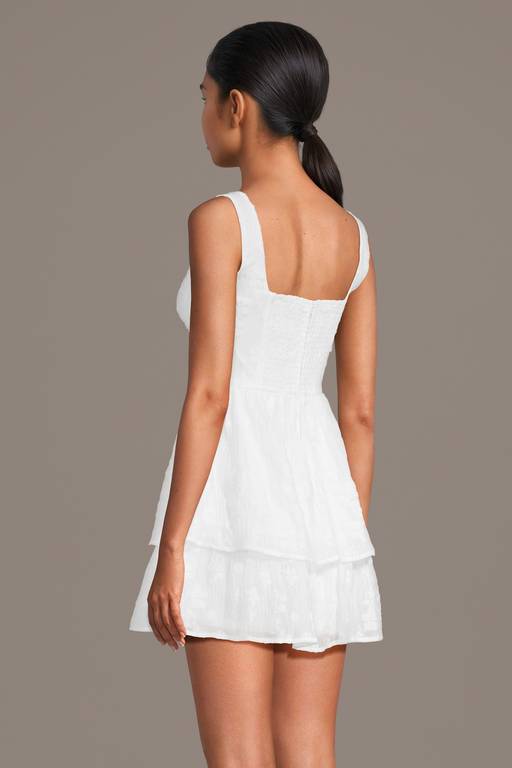 orla mini dress jacquard scoop neck fitted dress Orla Mini Dress Jacquard Scoop Neck Fitted Dress in Lemon