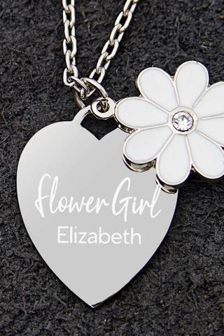 View Personalization Mall Flower Girl Personalized Necklace in all available color and sizes Picture of Flower Girl Personalized Necklace