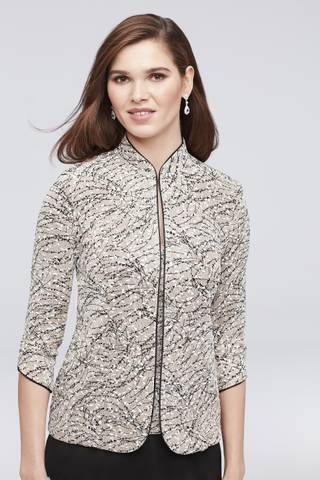 Picture of Glitter Tank and Jacket Two-Piece Set with Piping