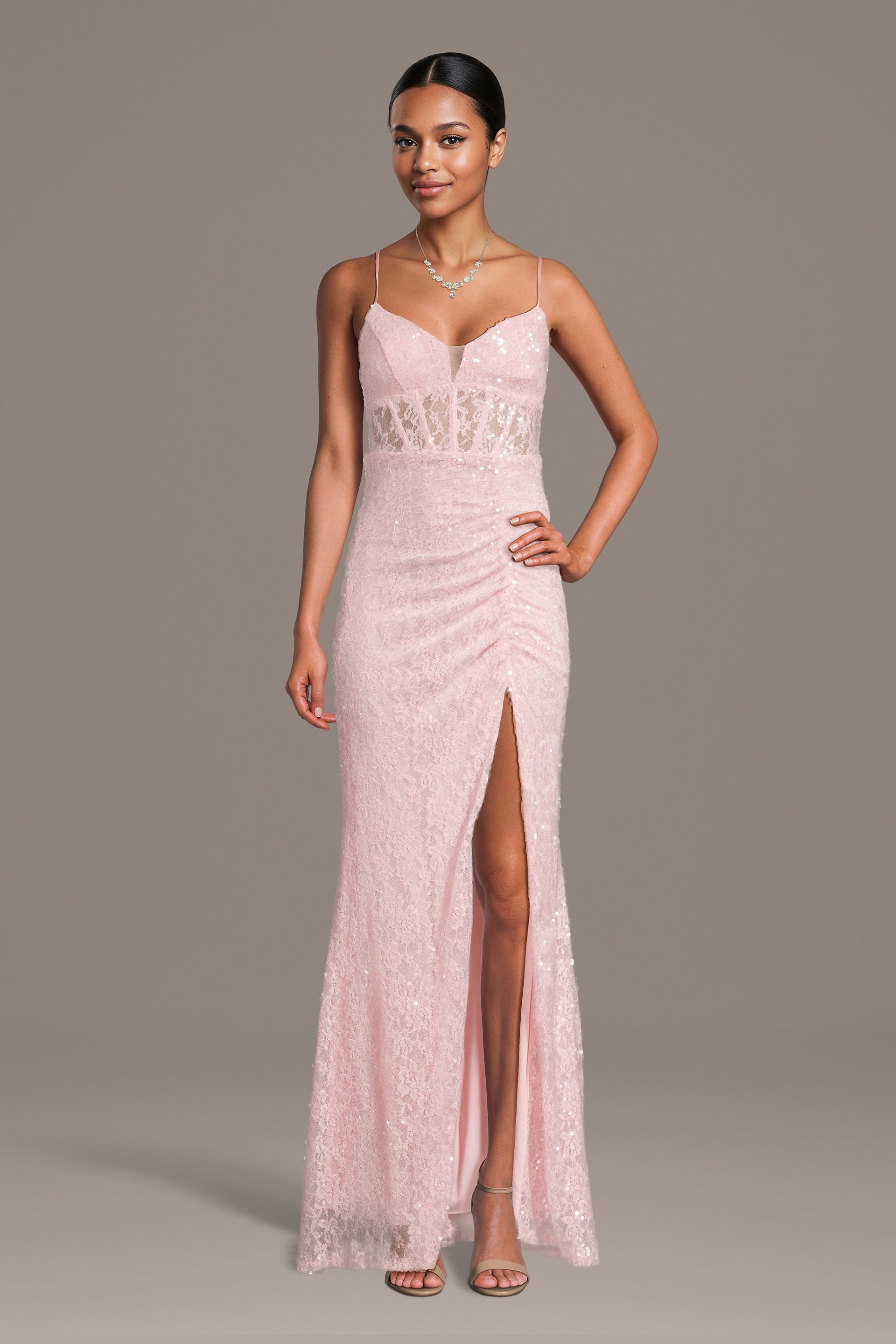 Picture of Sequin Lace Sheath with Illusion Lace