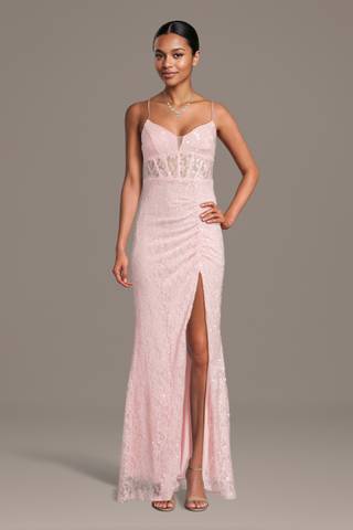 Picture of Sequin Lace Sheath with Illusion Lace