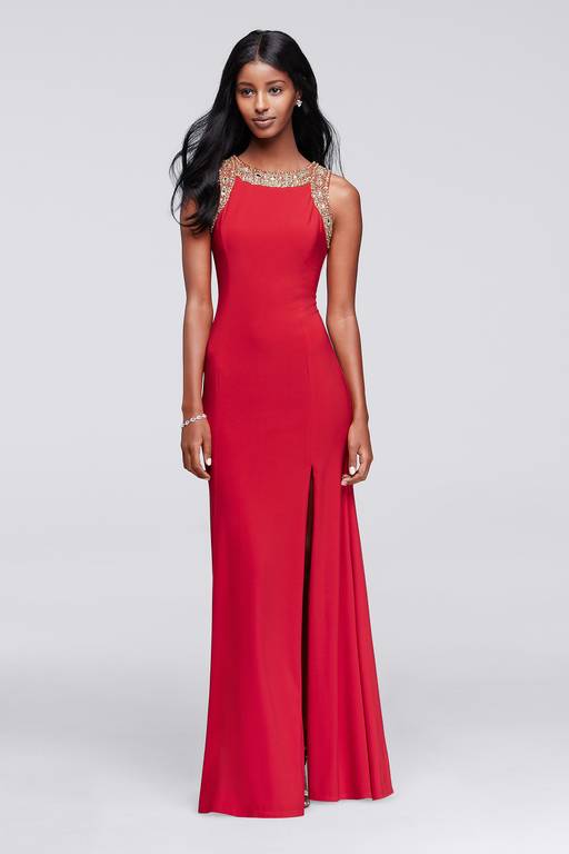 party long dress Navy Blue Halter V Neck A Line with High Slit Floor Length – SheerGirl Up Back Embellishment Feather Embellished Sequin Long Party