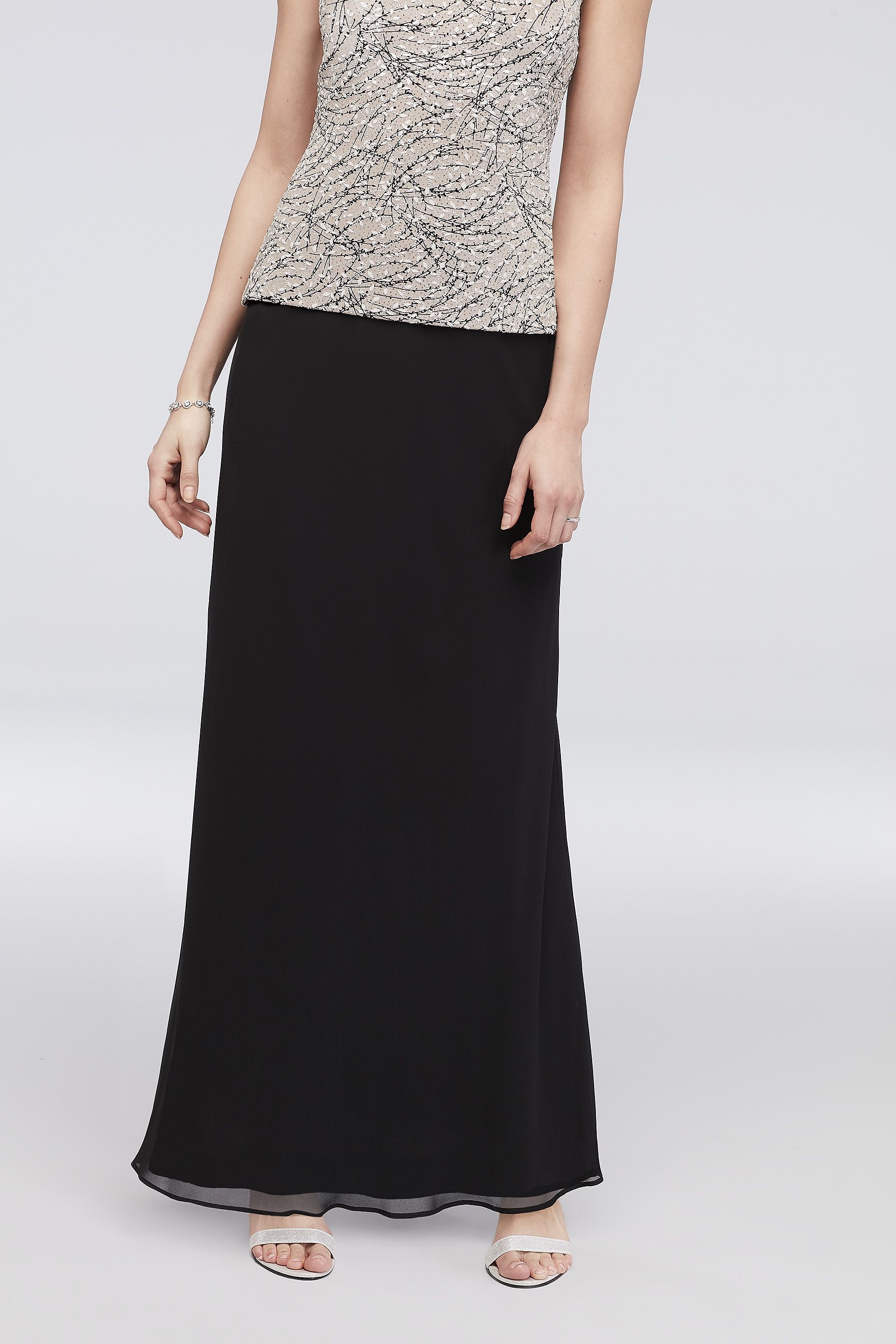 Picture of Long Chiffon Skirt with Picot Trim