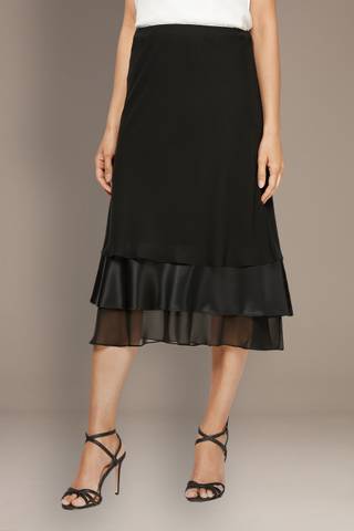 Picture of Satin and Chiffon Triple-Tier Midi Skirt