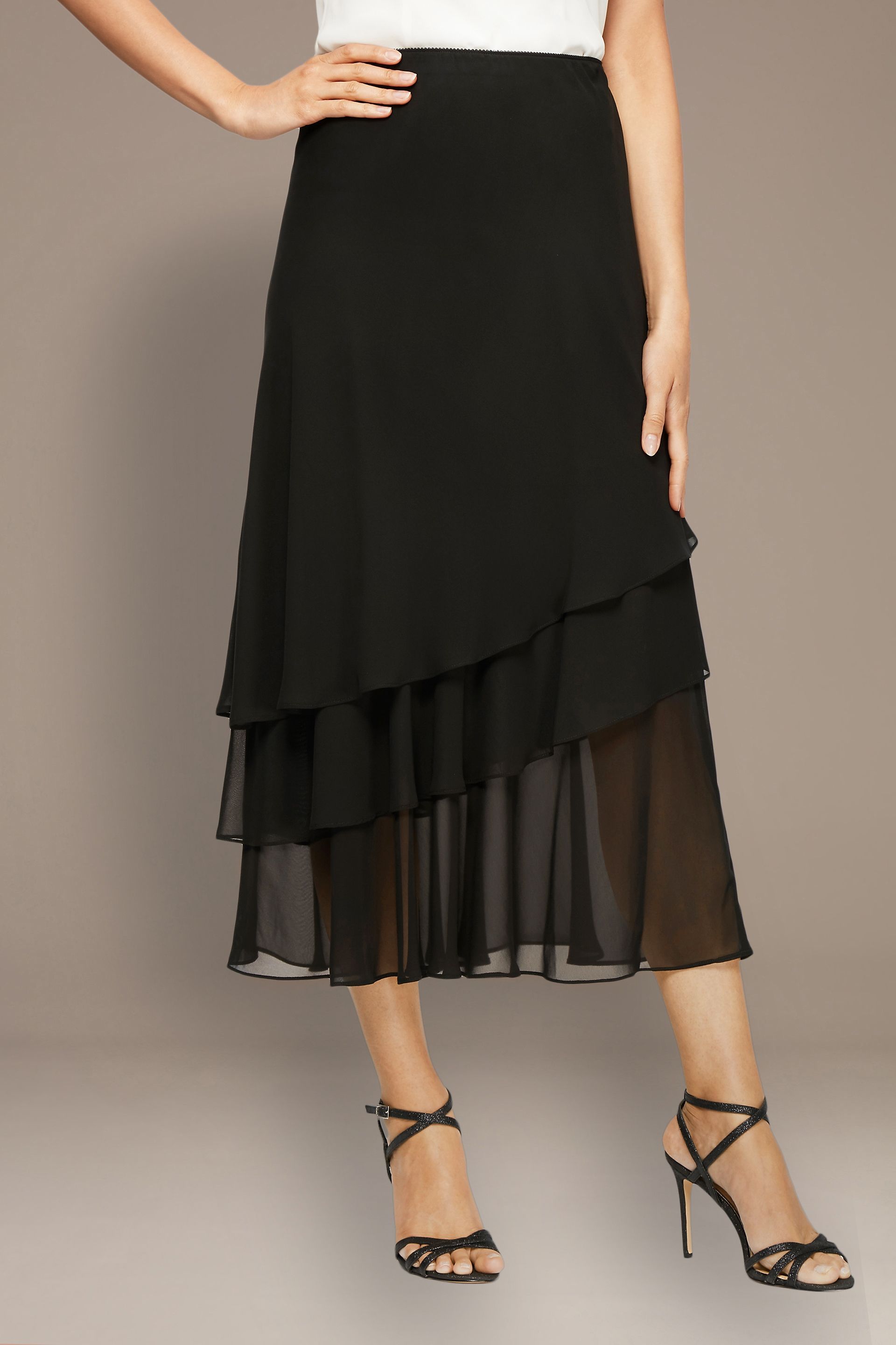Picture of Tea Length Chiffon Tier Skirt