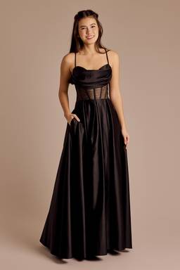blondie nites corset prom dress Natalie Glitter Corset Strapless Floor Length Dress