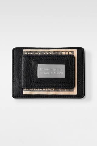 Picture of Engraved Wallet and Money Clip Duo in Black