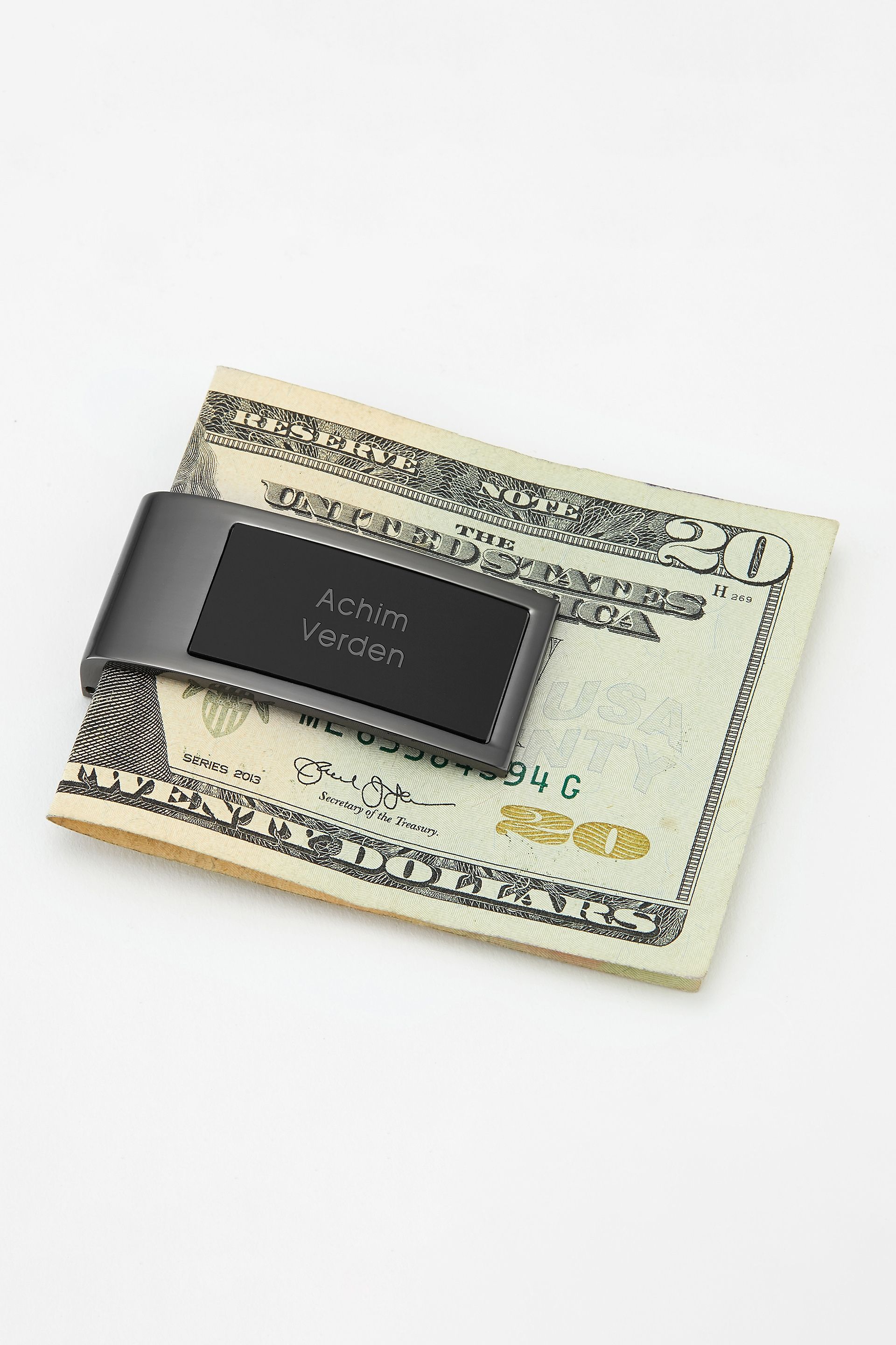Picture of Engraved Gunmetal and Black Money Clip