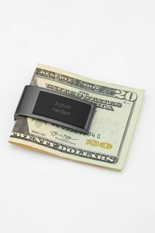 View Things Remembered Engraved Gunmetal and Black Money Clip in all available color and sizes Picture of Engraved Gunmetal and Black Money Clip