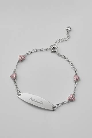 View Things Remembered Engraved Sterling Silver Heart ID Bracelet in all available color and sizes Picture of Engraved Sterling Silver Heart ID Bracelet