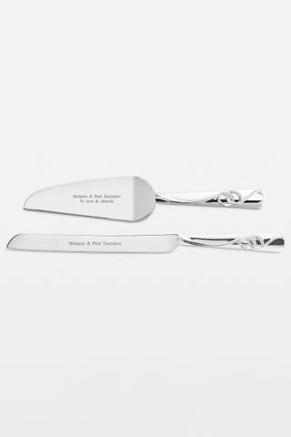 Picture of Engraved Double Rings Cake Server Set