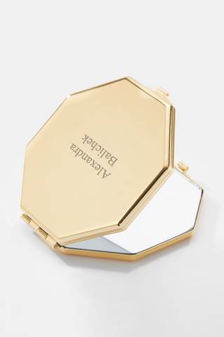 View Things Remembered Engraved Octagon Compact Mirror in Gold in all available color and sizes Picture of Engraved Octagon Compact Mirror in Gold
