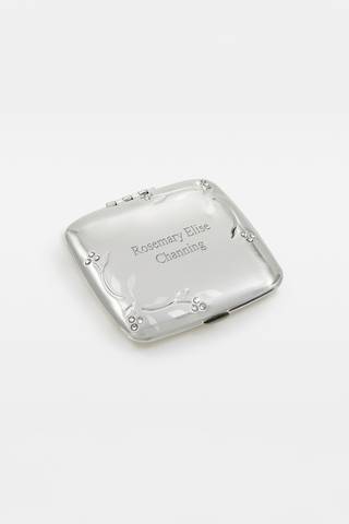 Picture of Engraved Leaves and Vines Silver Compact