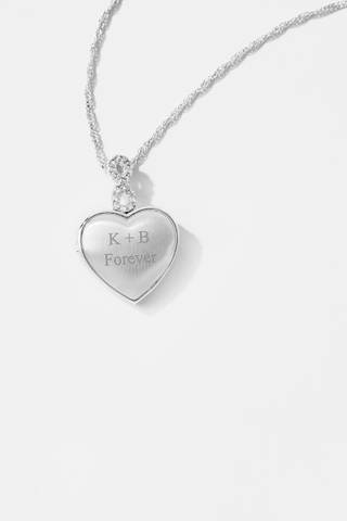 Picture of Engraved Sterling Silver Infinity Heart Locket