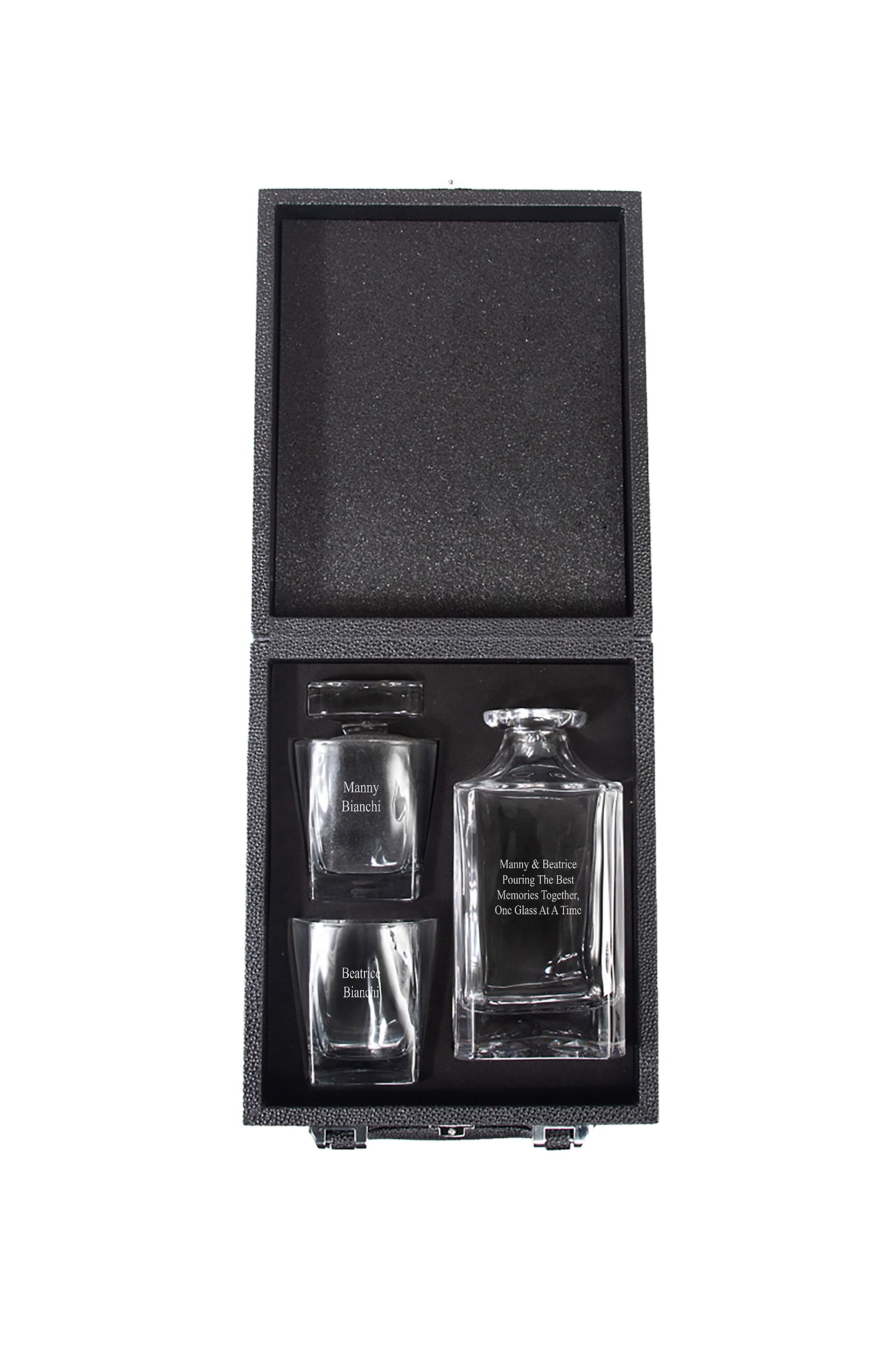 Picture of Engraved Warren Whiskey Decanter and Glass Set