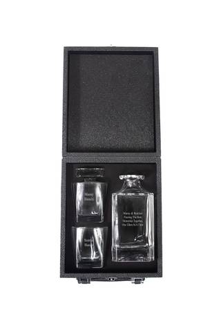 Picture of Engraved Warren Whiskey Decanter and Glass Set