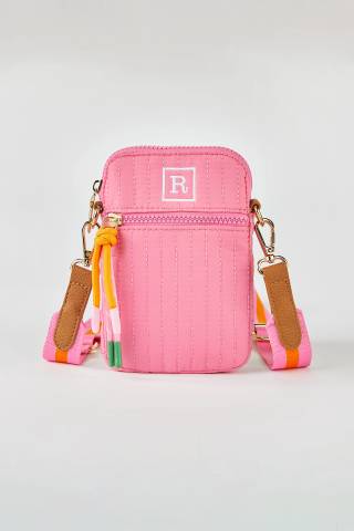 Picture of Embroidered Shiraleah Quilted Phone Holder in Pink