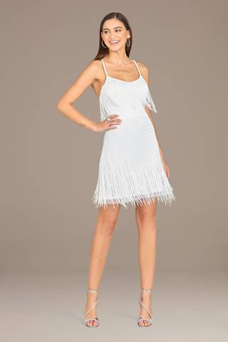 View Lara Lara Haisley Beaded Fringe Short Dress in all available color and sizes Picture of Lara Haisley Beaded Fringe Short Dress