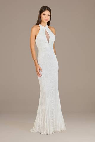 View Lara Lara Hanna Halter Cutout Beaded Gown in all available color and sizes Picture of Lara Hanna Halter Cutout Beaded Gown