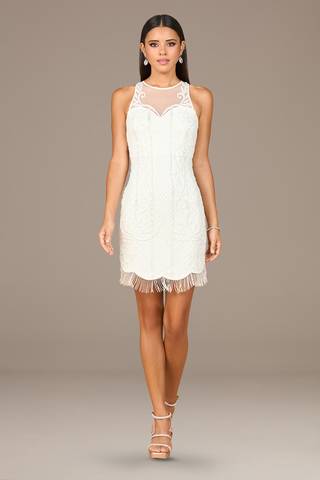 View Lara Imani Beaded Little White Dress in all available color and sizes Picture of Imani Beaded Little White Dress