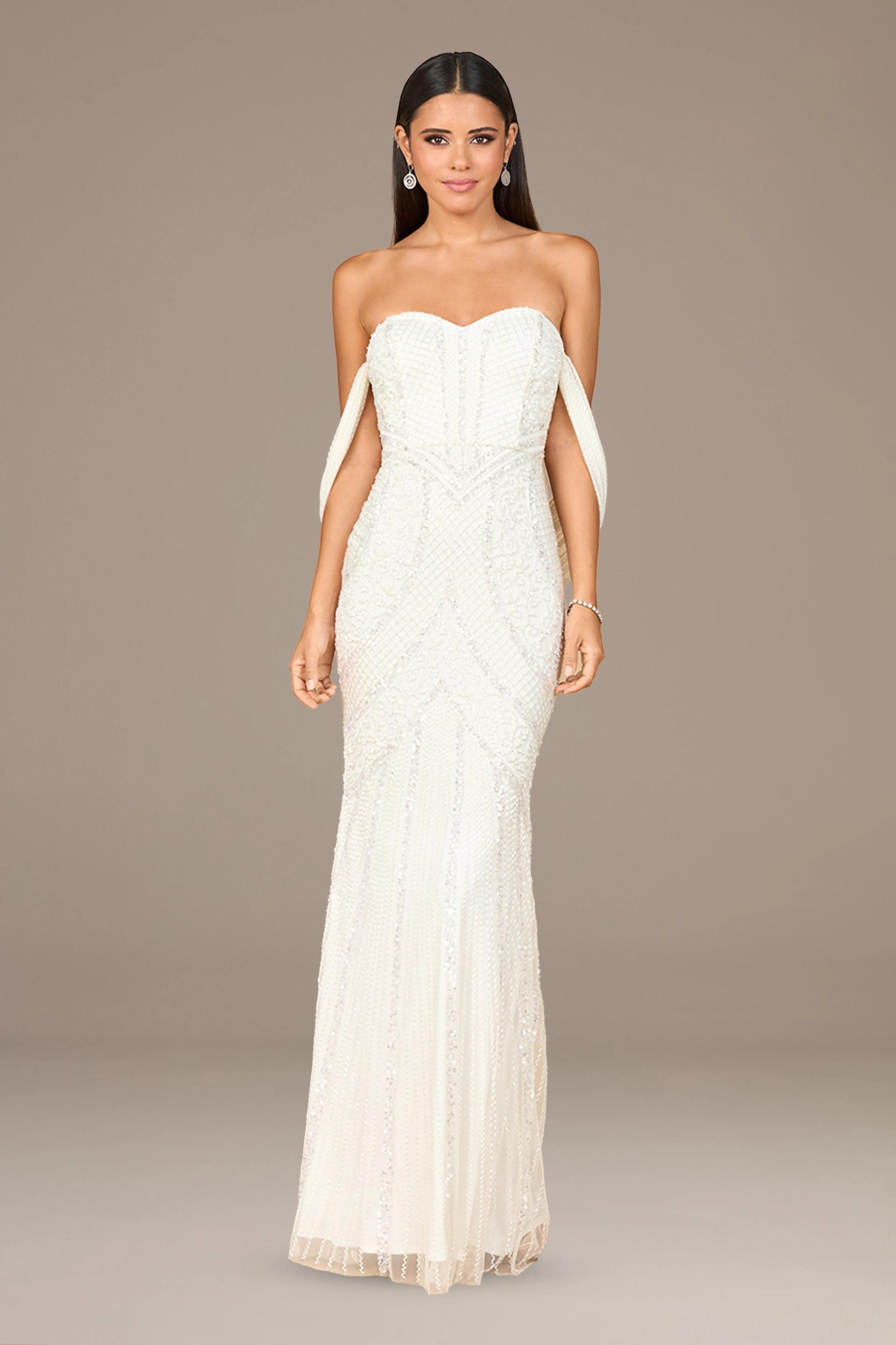 View Lara Irina Beaded Bridal Gown in all available color and sizes Picture of Irina Beaded Bridal Gown