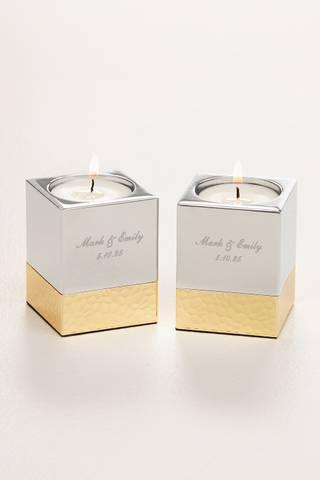 View Personalization Mall Engraved Silver Gold Metal Candle Holders in all available color and sizes Picture of Engraved Silver Gold Metal Candle Holders