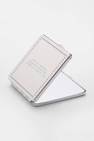 Picture of Kittenish Engraved Beaded Square Compact Mirror