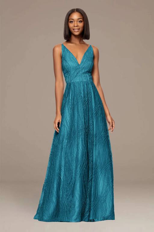 david's bridal glitter dress Glitter Encrusted V-Neck Ball Gown