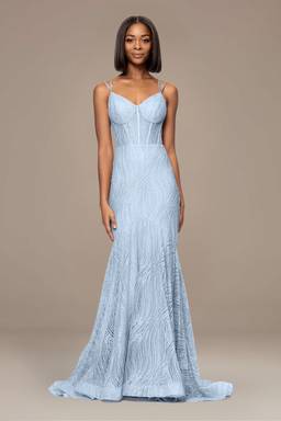 embroidered embellished mermaid trumpet dress Embroidered Embellished Mermaid Trumpet Dress