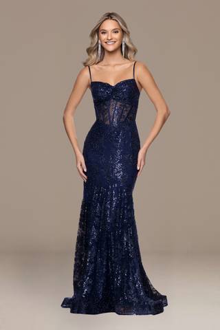 View Blondie Nites Sweetheart Glitter Mermaid Dress with Lace-Up Back in all available color and sizes Picture of Sweetheart Glitter Mermaid Dress with Lace-Up Back