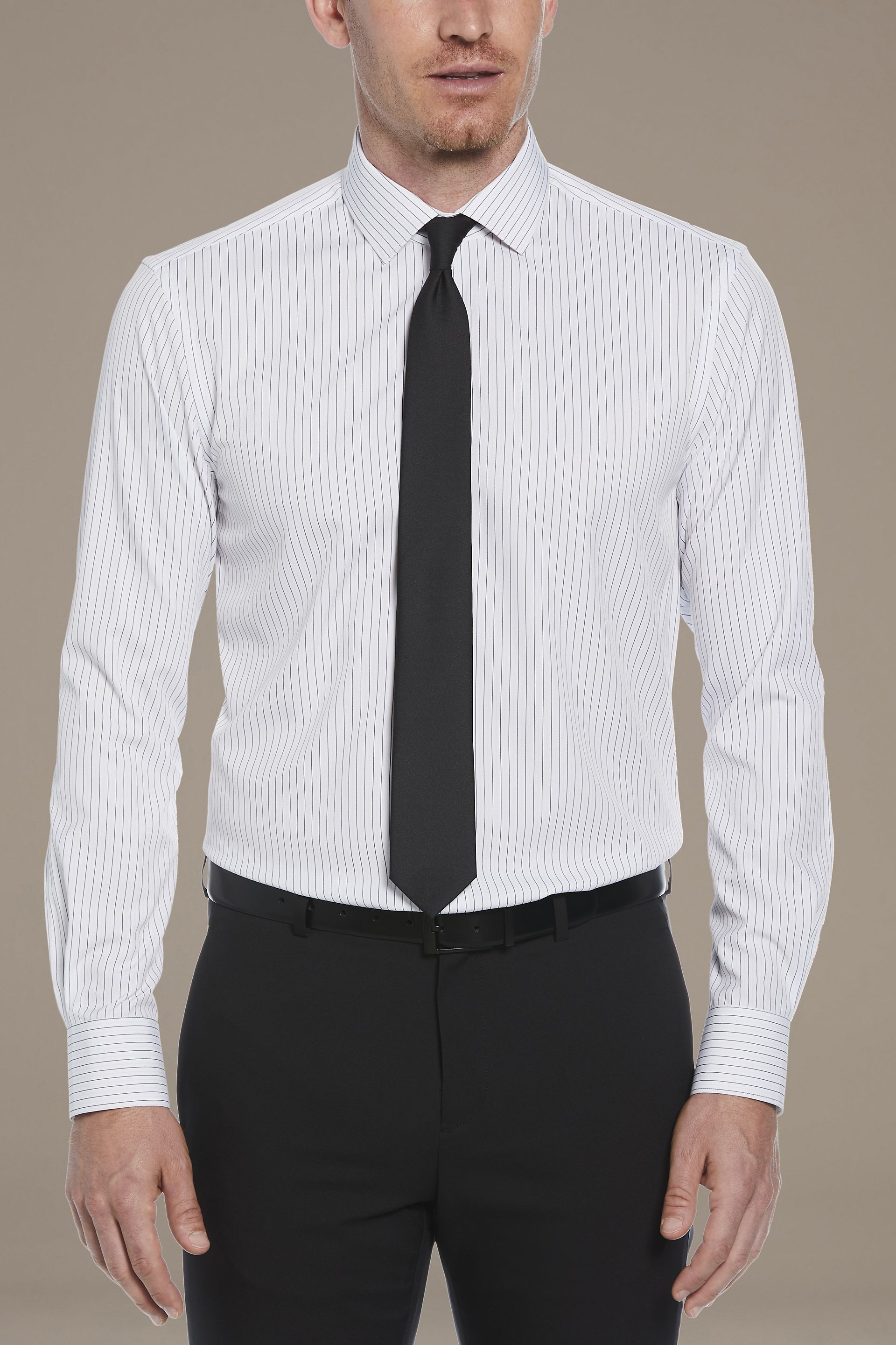 Mens Slim Fit Stretch Small Check Dress Shirt | David's Bridal