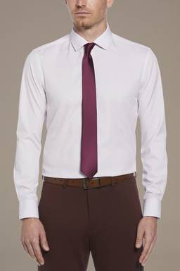 white and burgundy dress shirt White Burgundy Panda's Mens Slim Fit Designer Dress Shirt