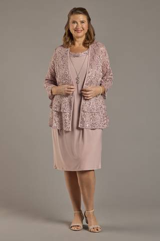 Picture of Glitter Jacket Dress with Necklace