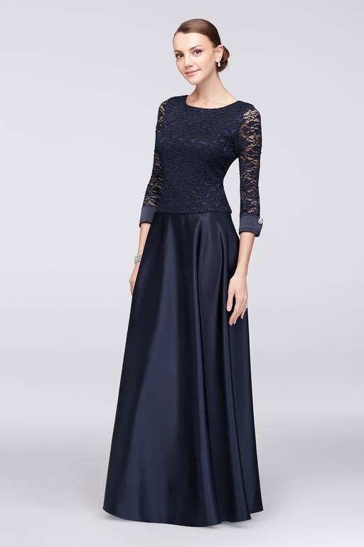 david's bridal navy blue lace dress Navy Lace Dress // David's Bridal