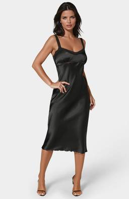 satin insert draped chiffon midi dress priyamooky on LTK