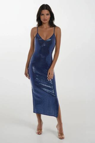 Picture of Disco Dot Maxi Tank Bodycon Dress