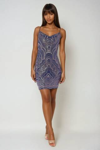 Picture of Spaghetti Strap Glitter Slinky Dress