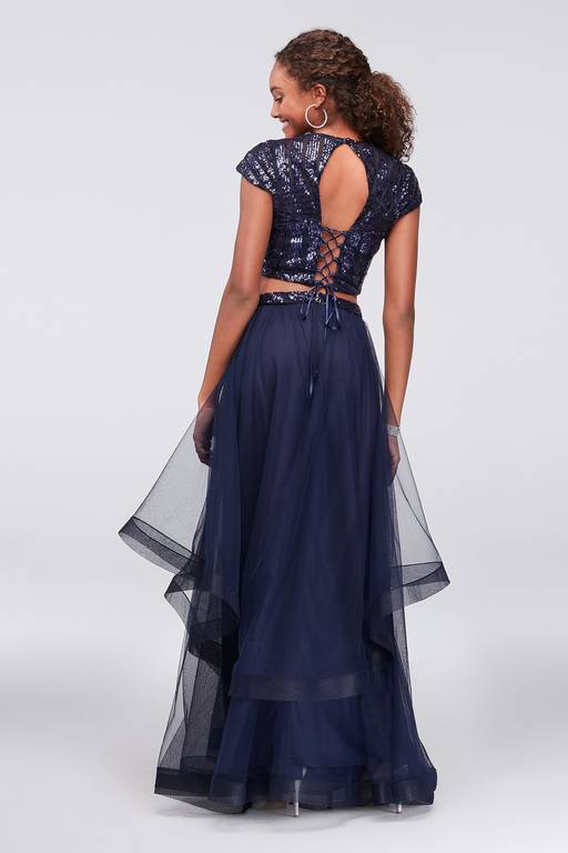 cap sleeve sequin prom dress Andrea and Leo -A1481 Beaded Fitted Strapless Gown, NUDE GOLD