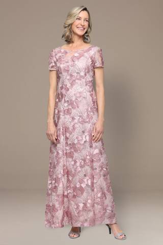 Picture of Rosette A-Line Gown with Sequins and Short Sleeves