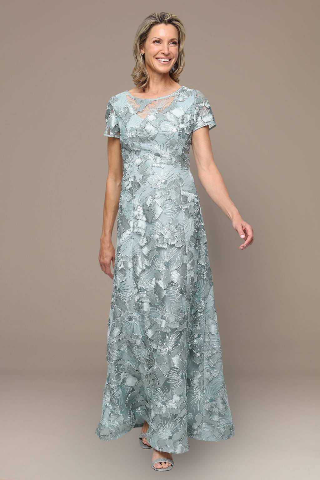 alex evenings sequin rosette cocktail dress 10017297