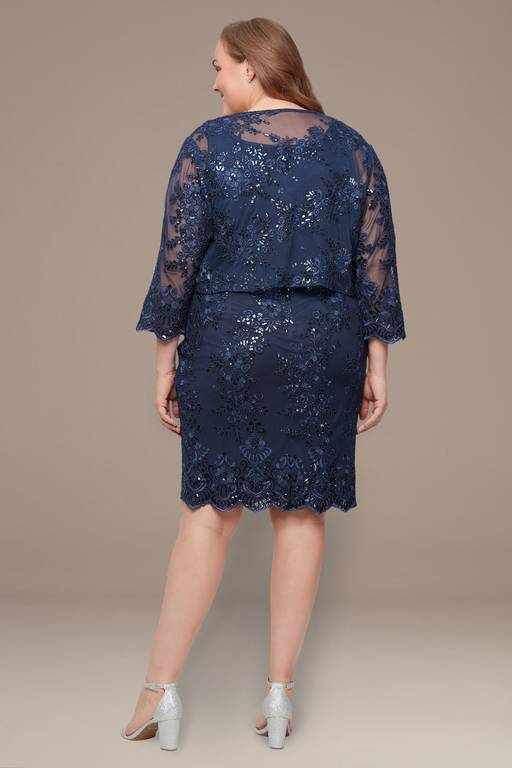 lace jackets for evening dresses Petite Plus Size Women's Sparkling Lace Jacket Dress by Catherines in Wood Rose Pink (Size 24 WP)