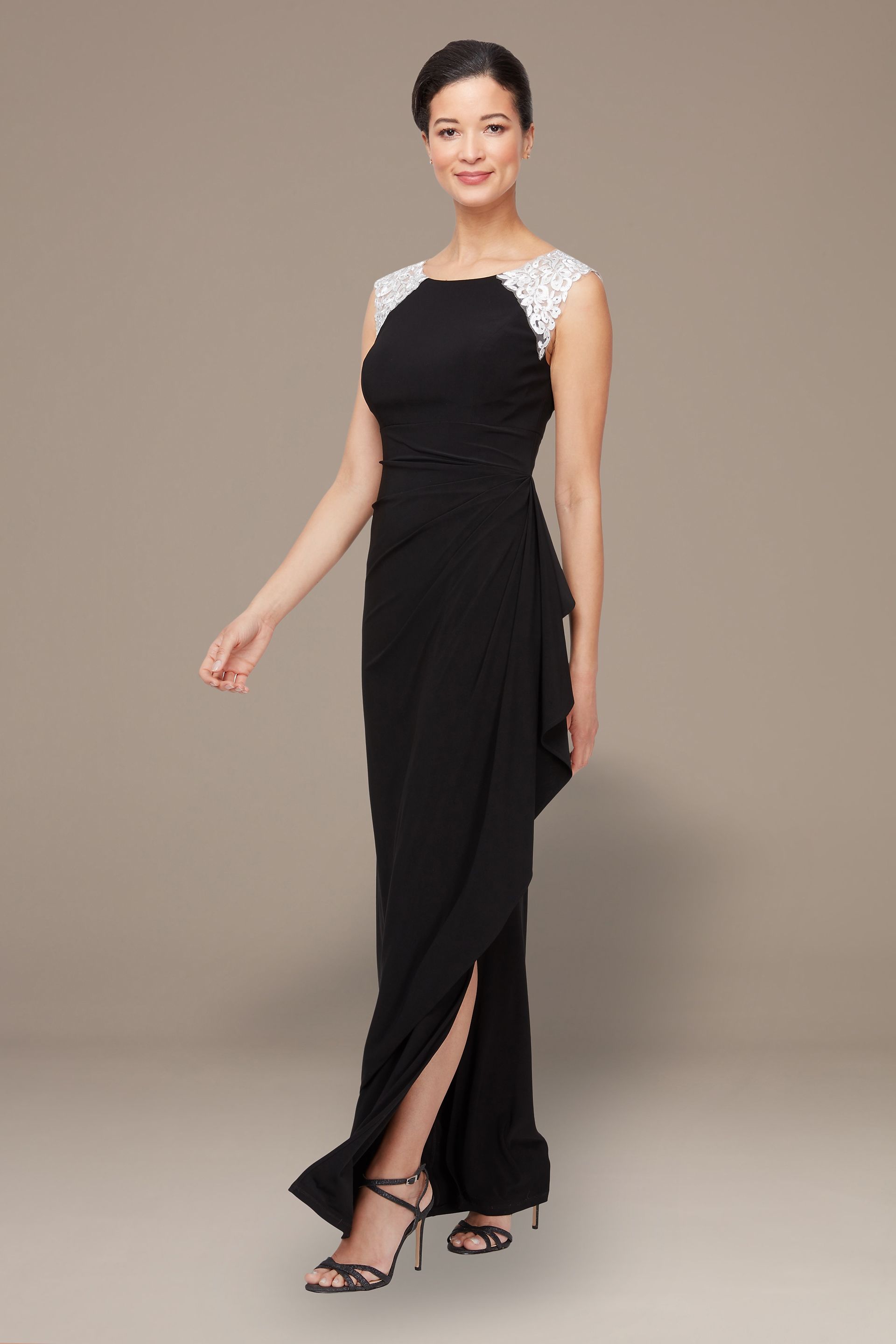 Picture of Sleeveless Dress with Embroidered Shoulder Detail