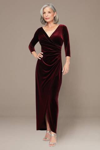 Picture of Velvet V-Neck A-Line Long Dress