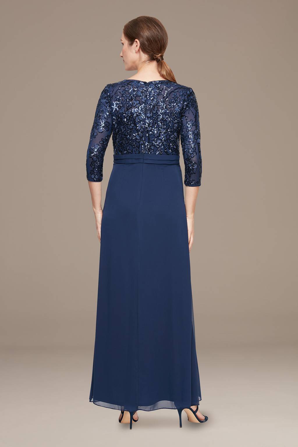 empire waist sequin dress Empire-Waist Long Sequin Prom Dress: Amarra 89484 Barbie Pink / 000