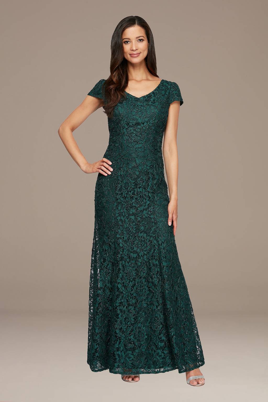 v neck cap sleeve dress Rihoas Button Midi for Women, Navy / L and sunlight Glittering Plunging V-neck Ivory Tulle