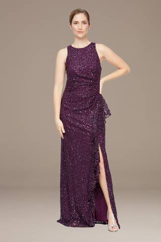 purple mob dress Beaded Long Sleeve Mother of the Bride MOB dress : r/Weddingattireapproval