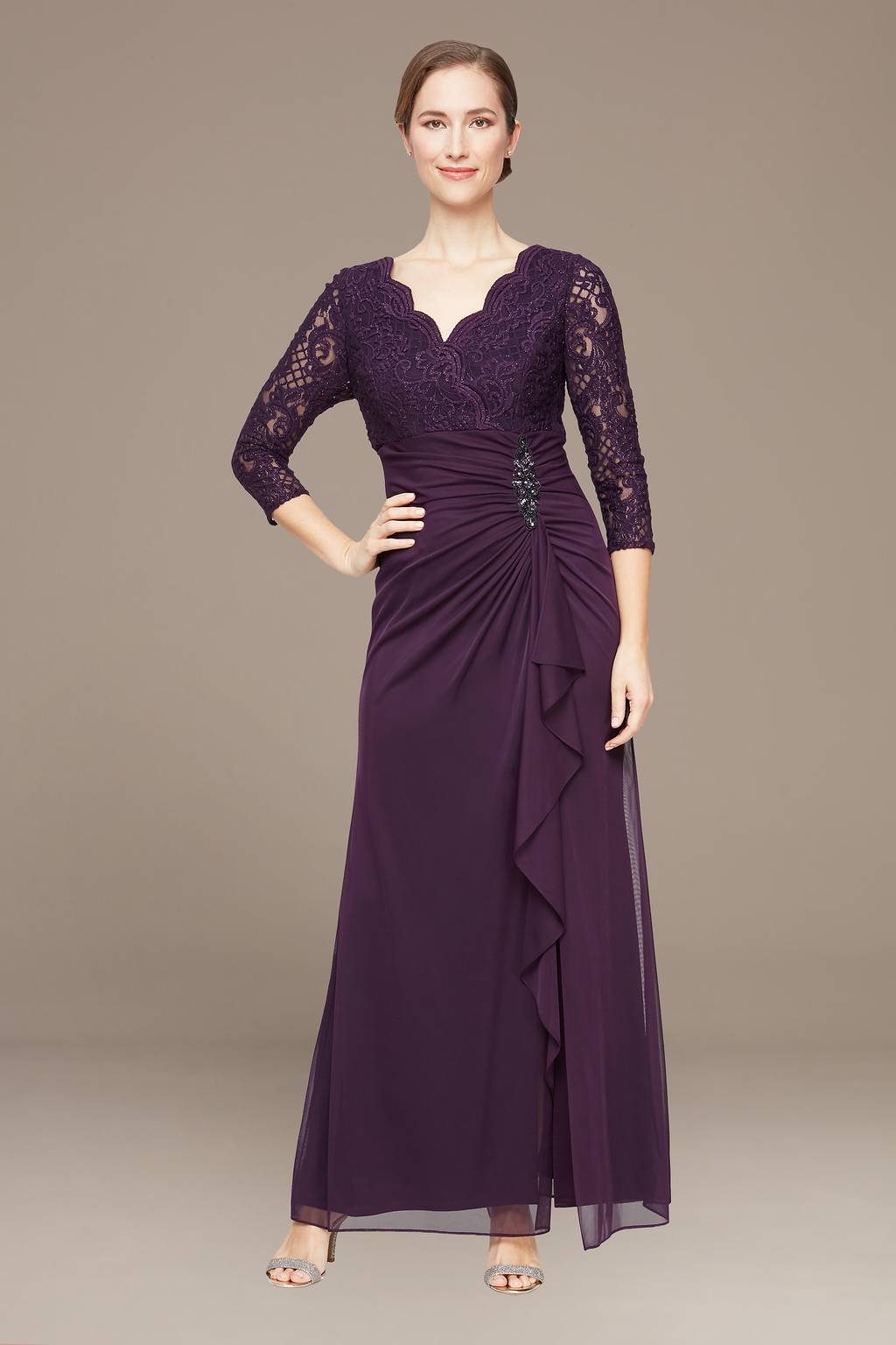 2015 autumn empire waist dress Chloe Empire-Waist Puff-Sleeve Ankle Dress