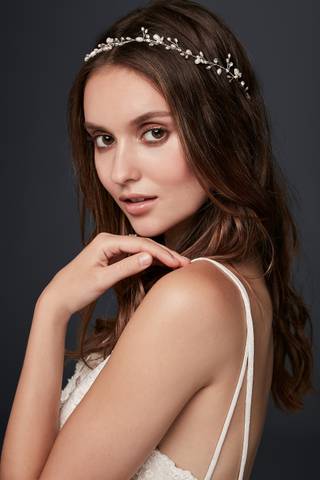 Picture of Freshwater Pearl and Crystal Sprig Ribbon Headband