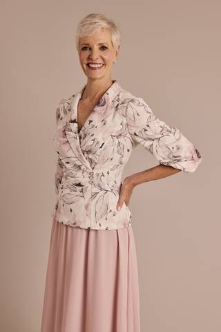 Picture of Floral Print Three-Quarter Sleeve Jacket