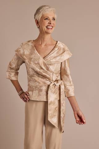 Picture of Floral Print Tie-Front Shawl Collar Jacket